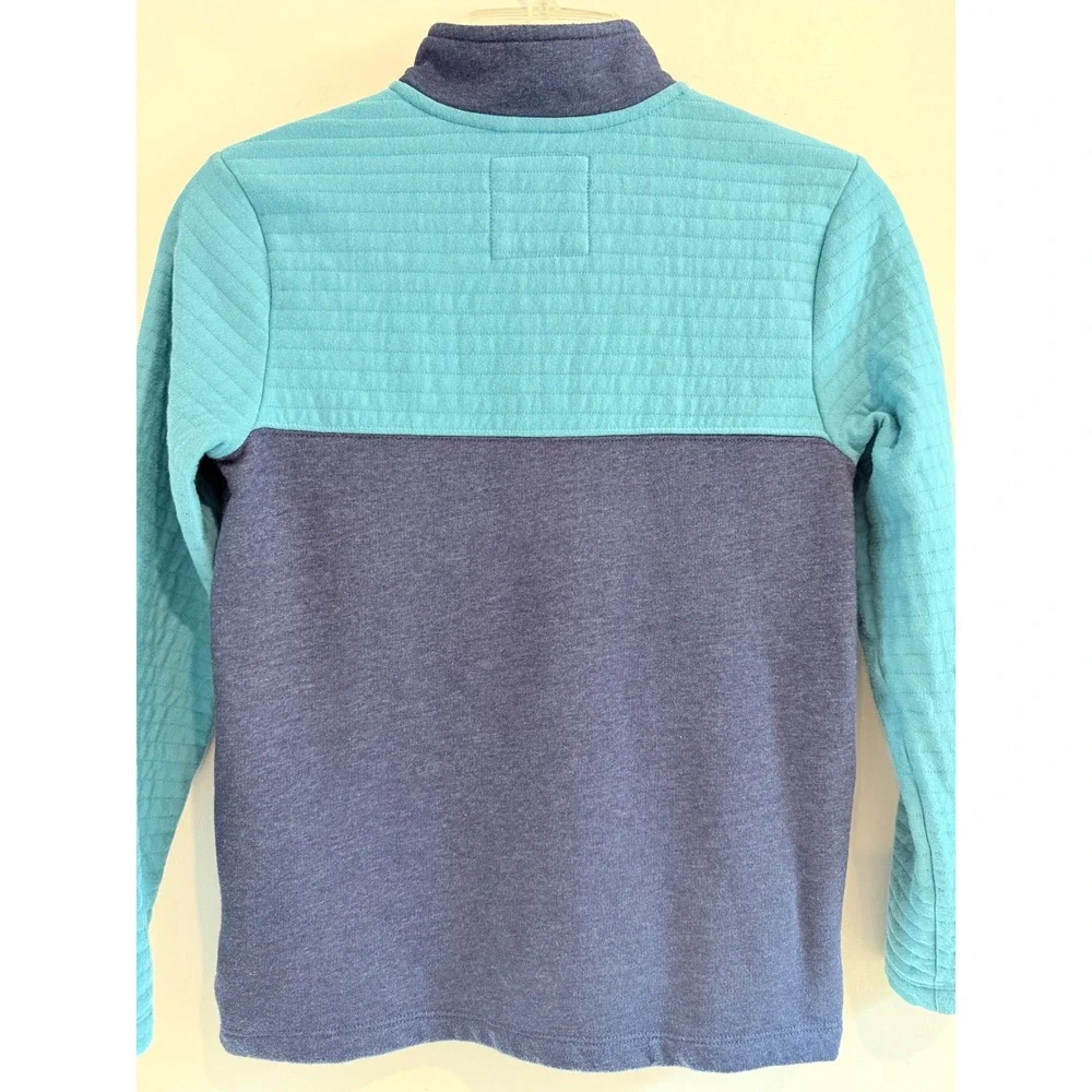 Cat & Jack Boys Blue Quilted Quarter Zip Pullover Sweater Size M 8/10